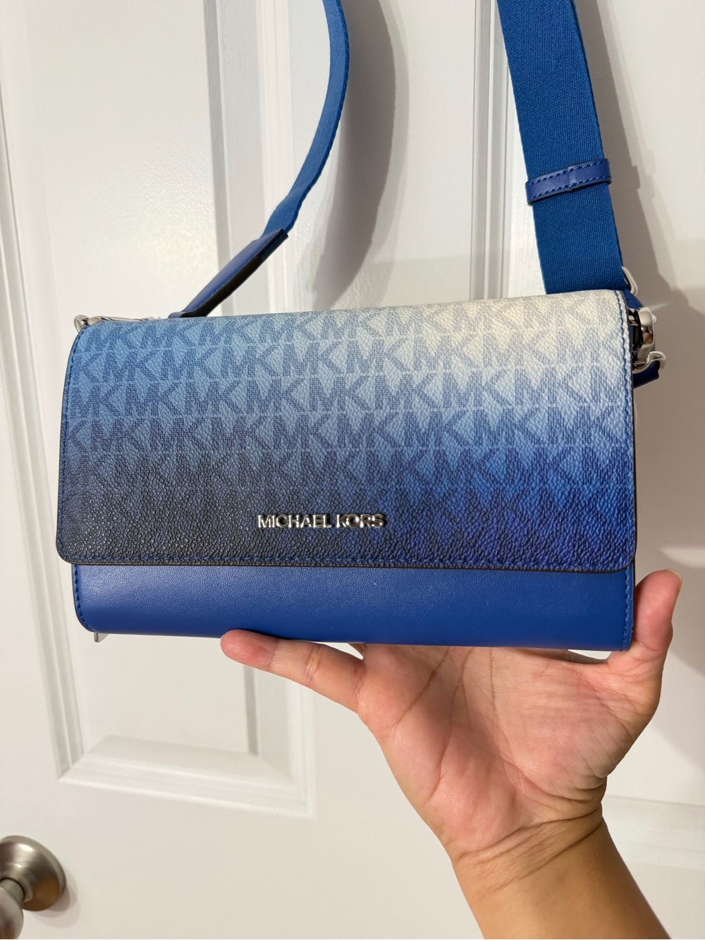 Michael Kors Blue Ombre MK Logo Crossbody